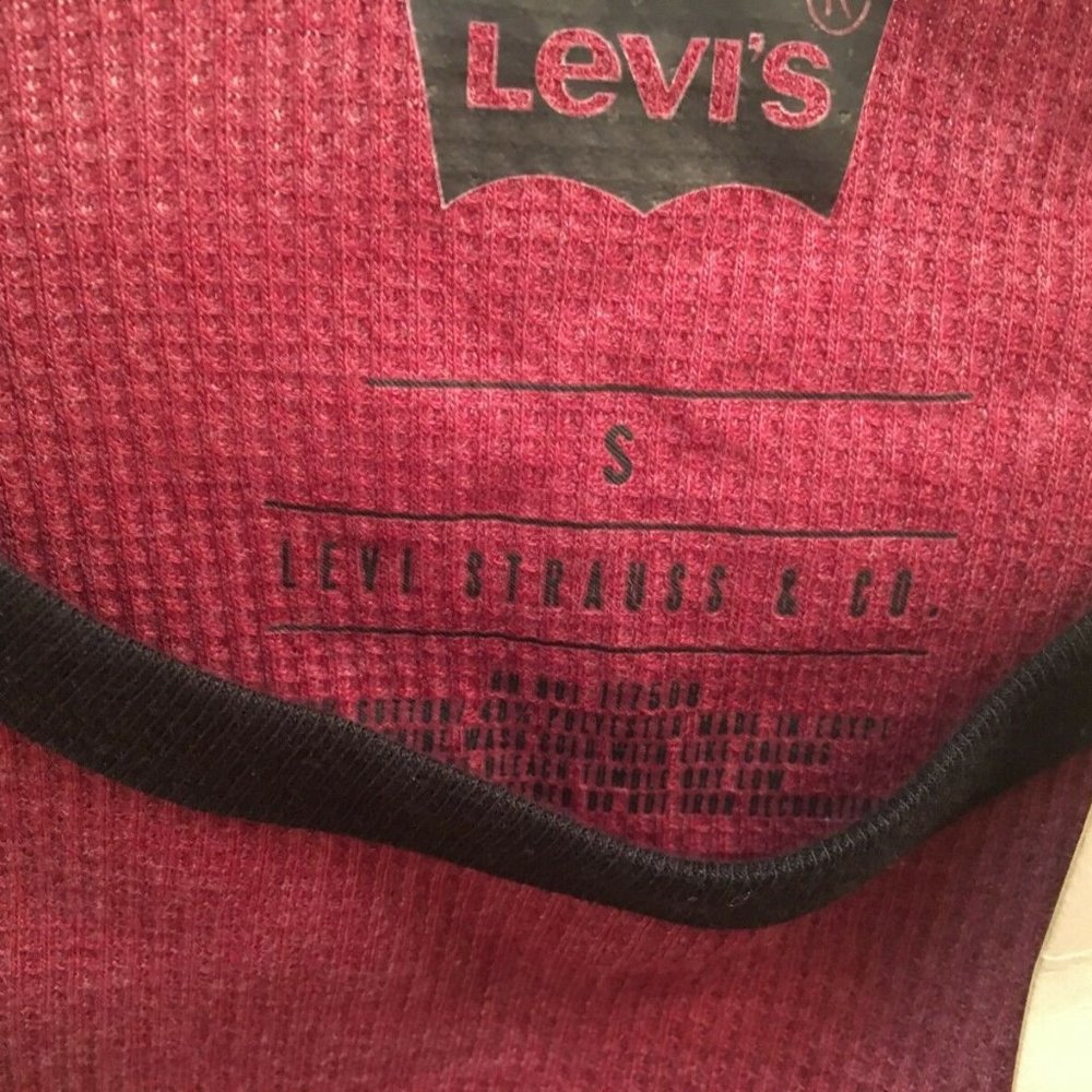 Levi's Men's Thermal Long Sleeve Top Wine And Black Small NWT! - Picture 5 of 5